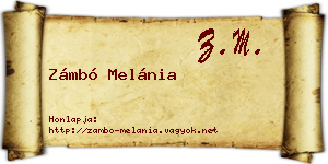 Zámbó Melánia névjegykártya