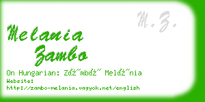 melania zambo business card